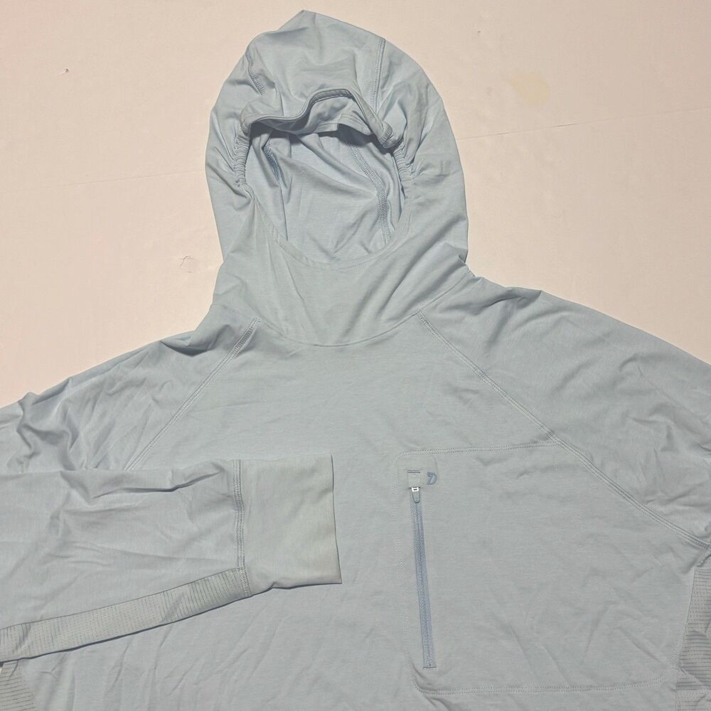 Duck Camp Men’s XXL Light Blue Performance Dri Release Hoodie Pullover Front Zip